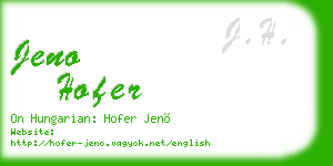 jeno hofer business card