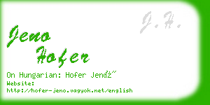 jeno hofer business card